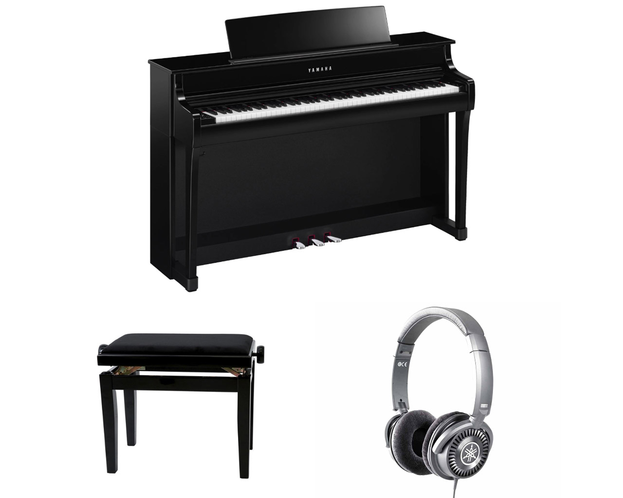 Yamaha Clavinova CLP 845 PE Digitalpiano schwarz poliert Set