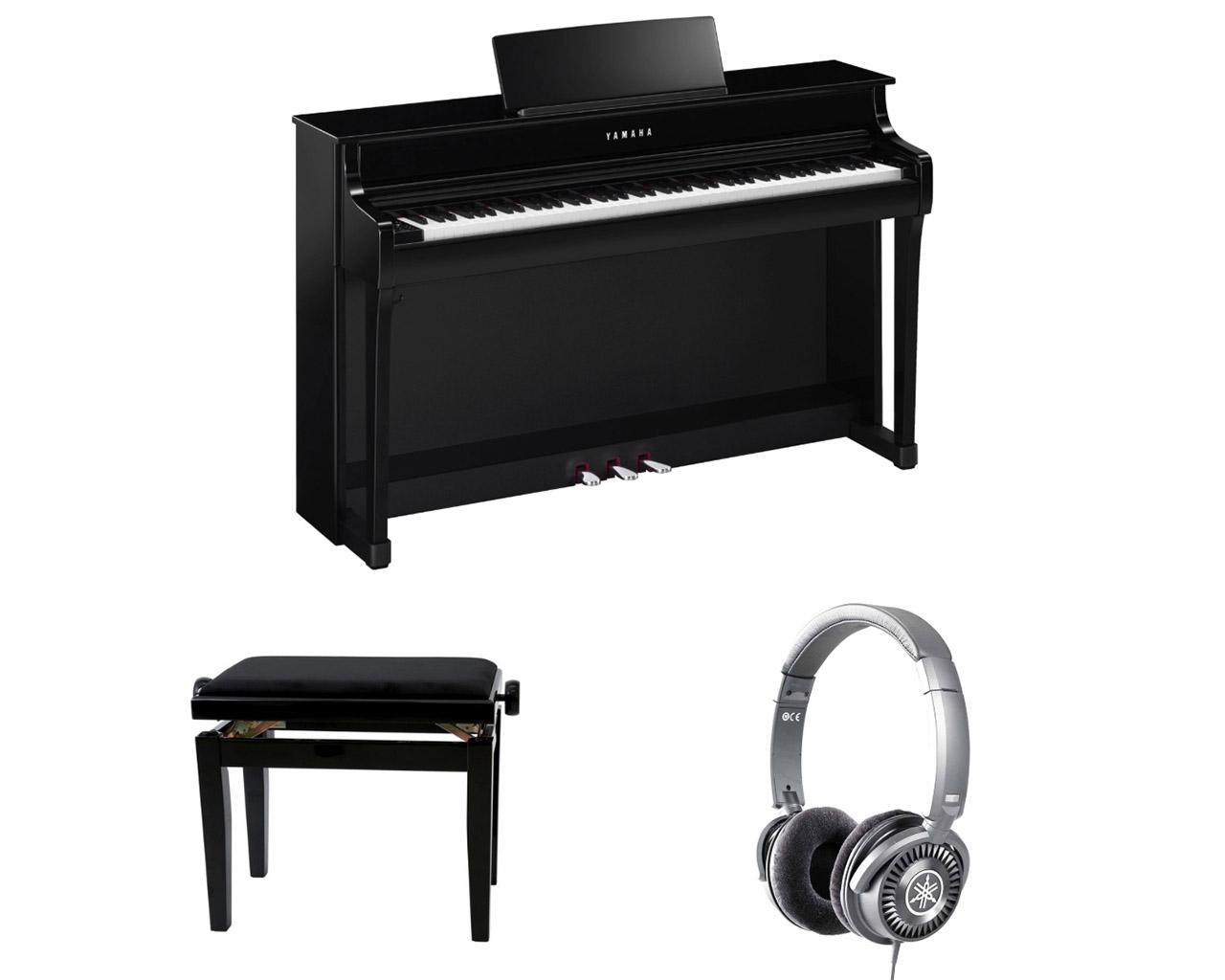 Yamaha Clavinova CLP 835 PE Digitalpiano schwarz poliert Set