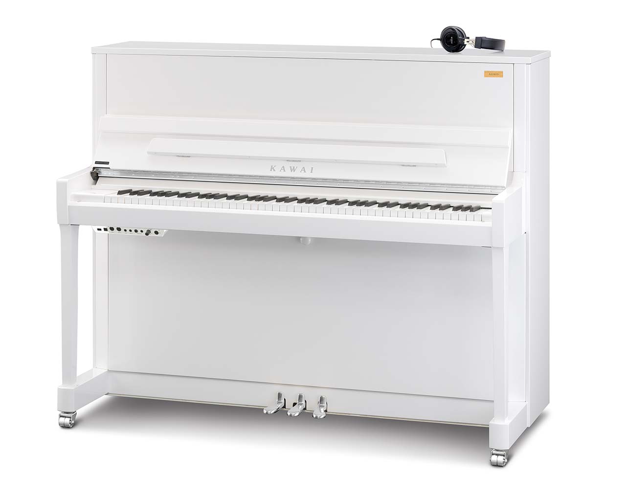 Kawai-K-300-Aures-2-WHP-SL-Klavier-weiss-Chrom-Pianohaus Filipski